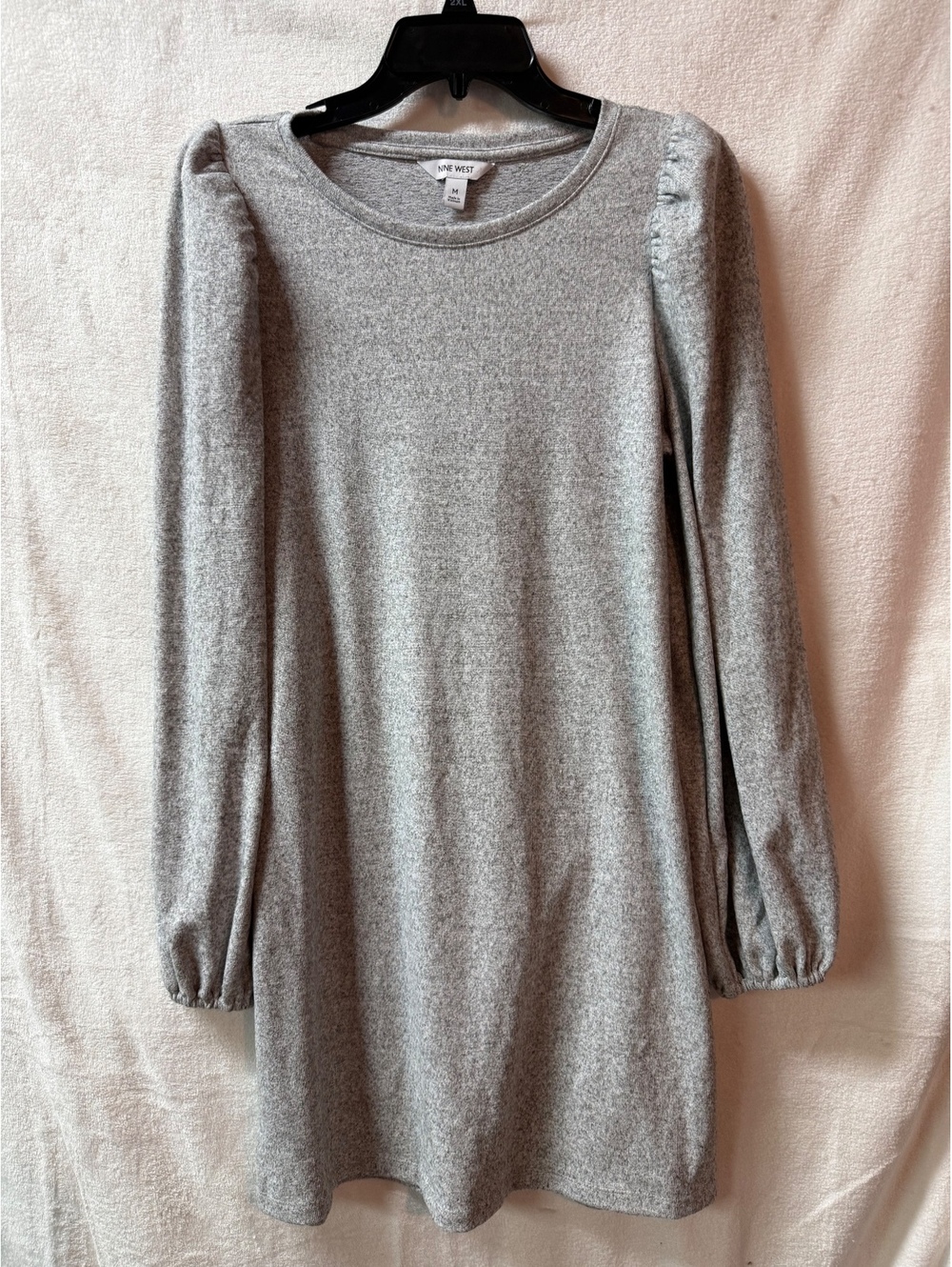 Nine West Medium Gray Long Sleeve Knit Dress